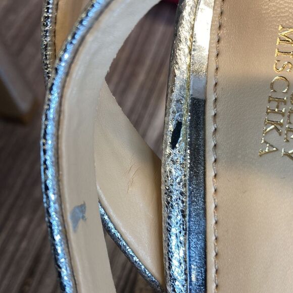 JEWEL BADGLEY MISCHKA Rhonda Silver Evening Sandals 10M - Picture 10 of 11